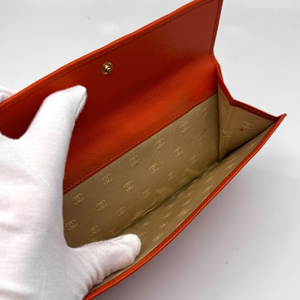 Authentic Chanel Coco Button Wallet, Orange Color… - image 5